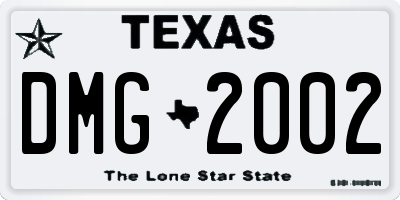 TX license plate DMG2002