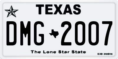 TX license plate DMG2007