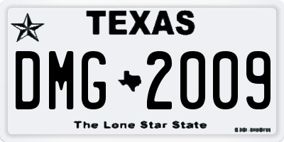 TX license plate DMG2009