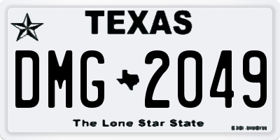 TX license plate DMG2049