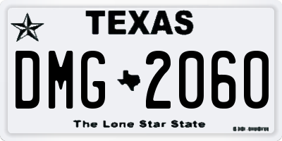 TX license plate DMG2060
