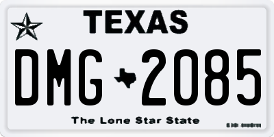 TX license plate DMG2085
