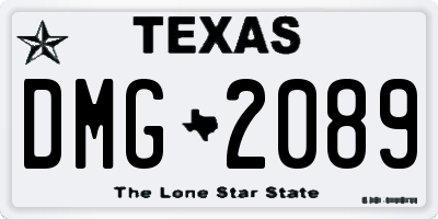 TX license plate DMG2089