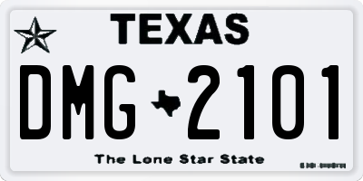 TX license plate DMG2101