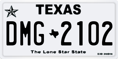 TX license plate DMG2102