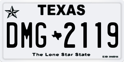 TX license plate DMG2119
