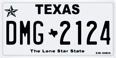 TX license plate DMG2124