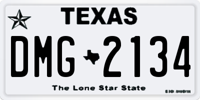 TX license plate DMG2134