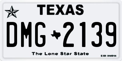 TX license plate DMG2139