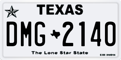 TX license plate DMG2140