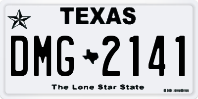 TX license plate DMG2141