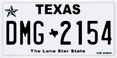 TX license plate DMG2154