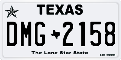 TX license plate DMG2158