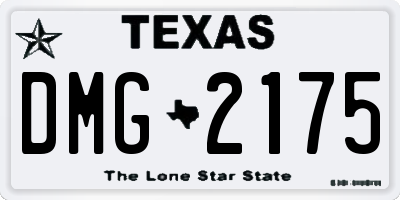 TX license plate DMG2175