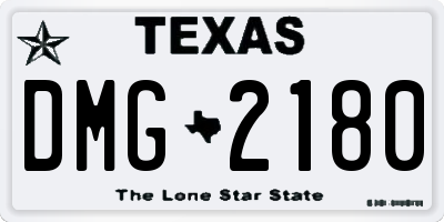 TX license plate DMG2180