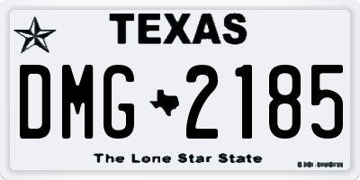 TX license plate DMG2185