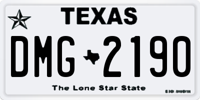 TX license plate DMG2190