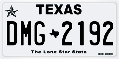 TX license plate DMG2192