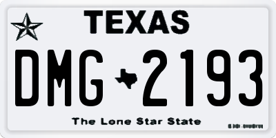 TX license plate DMG2193