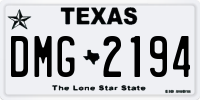 TX license plate DMG2194