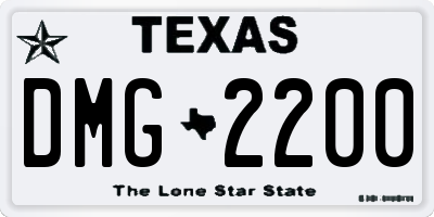 TX license plate DMG2200