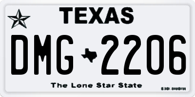 TX license plate DMG2206