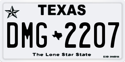 TX license plate DMG2207