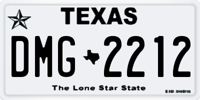 TX license plate DMG2212