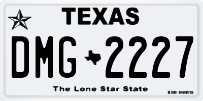 TX license plate DMG2227
