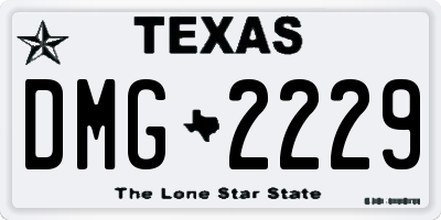 TX license plate DMG2229