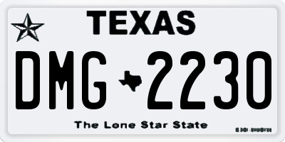 TX license plate DMG2230