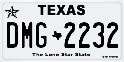 TX license plate DMG2232