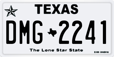 TX license plate DMG2241