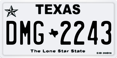 TX license plate DMG2243