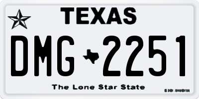 TX license plate DMG2251