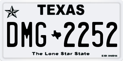 TX license plate DMG2252