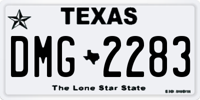 TX license plate DMG2283