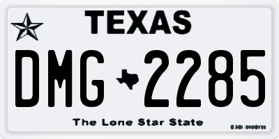 TX license plate DMG2285