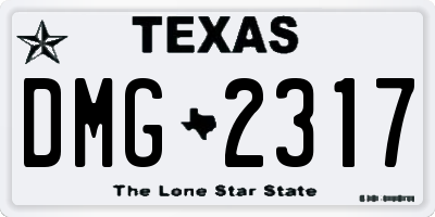TX license plate DMG2317