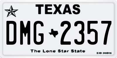 TX license plate DMG2357