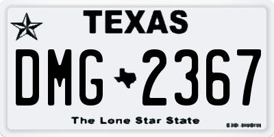 TX license plate DMG2367