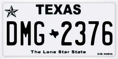 TX license plate DMG2376