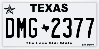 TX license plate DMG2377