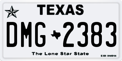 TX license plate DMG2383