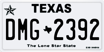 TX license plate DMG2392