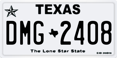 TX license plate DMG2408