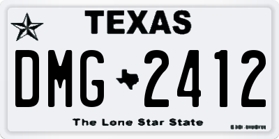 TX license plate DMG2412