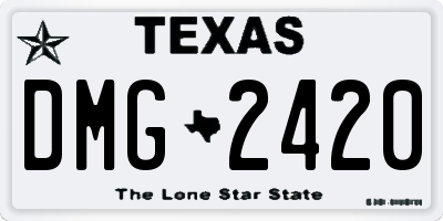 TX license plate DMG2420