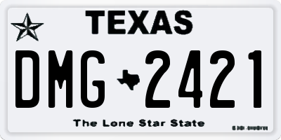 TX license plate DMG2421