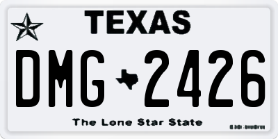 TX license plate DMG2426
